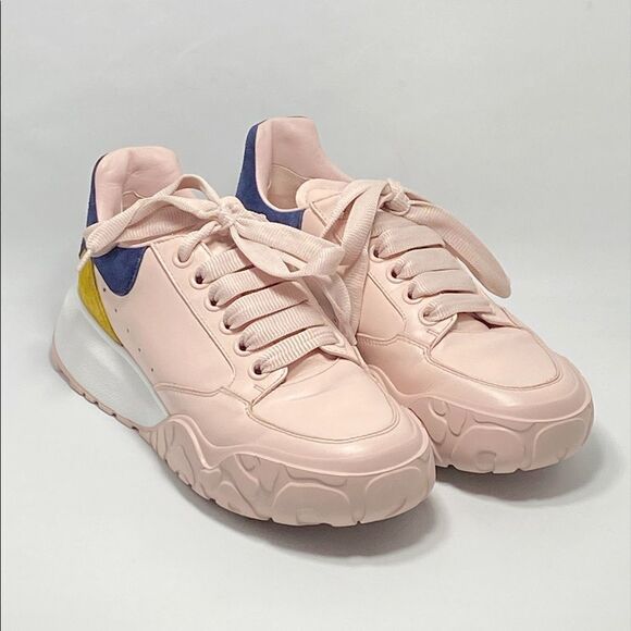 Alexander McQueen Multi Court Colorblock Leather Sneakers size 37 - Picture 3 of 11